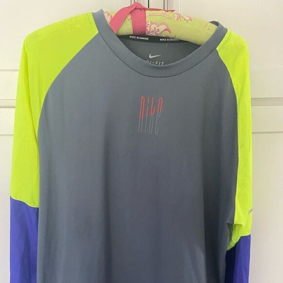 NIKE Element Dri-Fit Pullover Running Shirt Mens XL Armory Blue Reflective - Picture 1 of 11